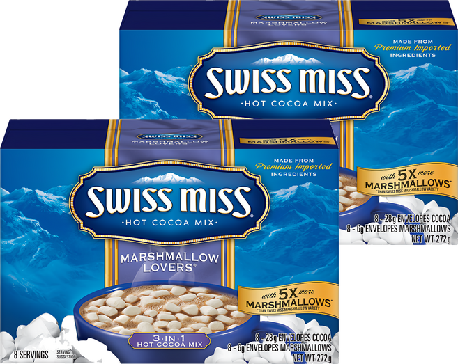 SWISS MISS 濃情棉花糖熱可可粉, 34g, 8包, 2盒