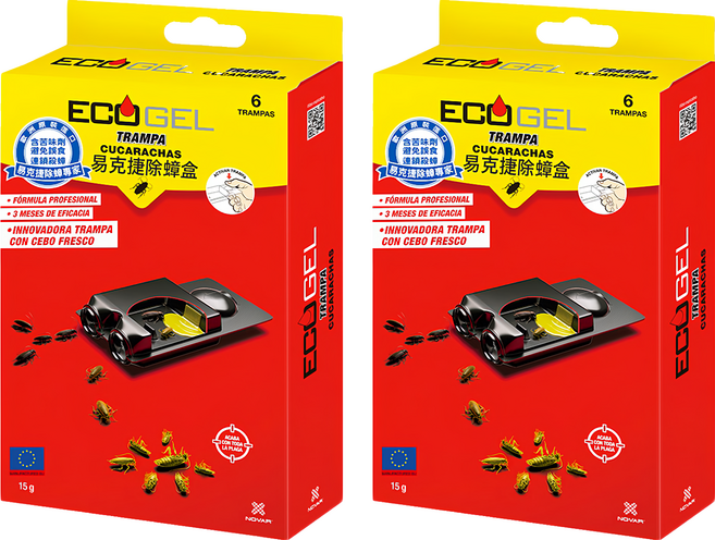 ECOGEL 易克捷 除蟑盒 6入, 15g, 2盒