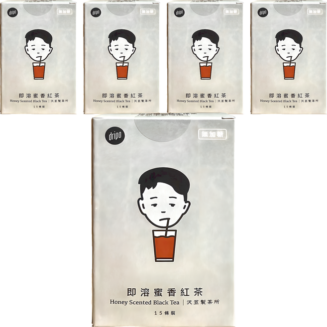 dripo 即溶無糖茶 蜜香紅茶, 2.5g, 15入, 5盒