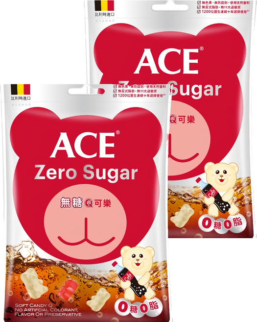 ACE Q軟糖 可樂 無糖, 44g, 2袋