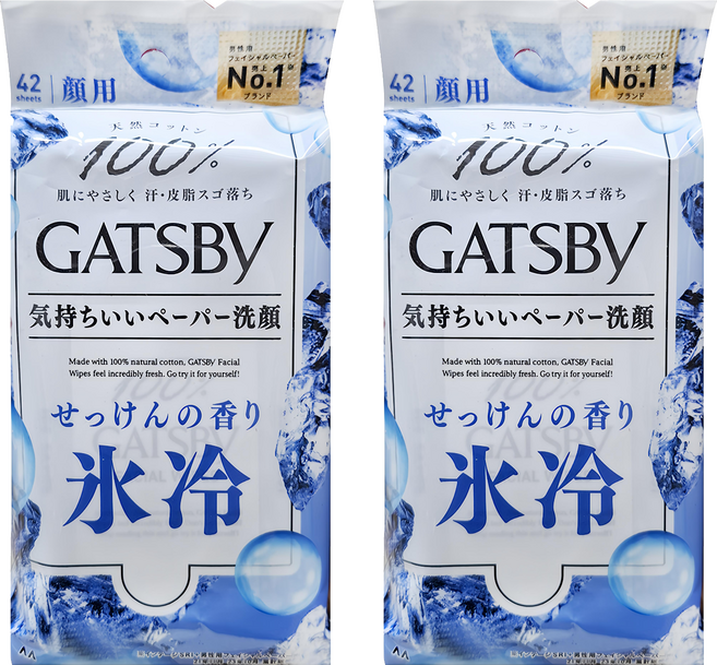 GATSBy 潔面濕紙巾 超值包 沁涼皂香, 2包