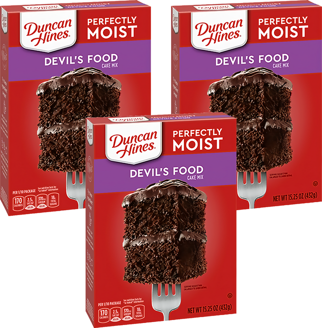 Duncanhines 魔鬼蛋糕粉, 432g, 3盒