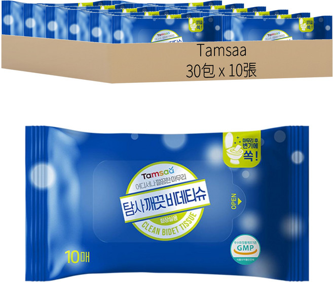 Tamsaa 濕式衛生紙, 1入, 30包