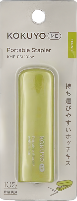 KOKUYO 國譽 ME 可攜式釘書機, 網球綠, 1個