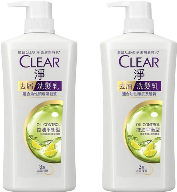 CLEAR 淨 控油平衡型 去屑洗髮乳, 750g, 2瓶