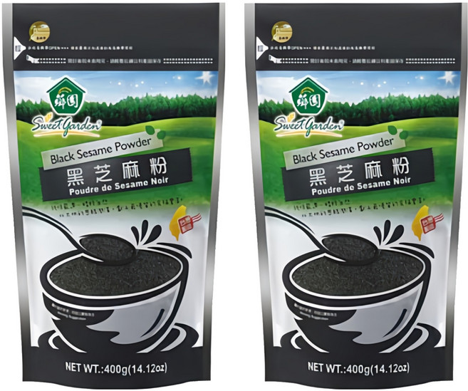 薌園 黑芝麻粉 熟粉, 400g, 2包