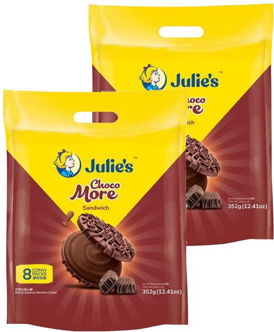 Julie's 茱蒂絲 巧克力味夾心餅 8包, 352g, 2袋