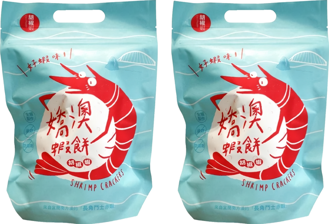 蘇澳區漁會 嬌澳蝦餅 胡椒蝦, 2個, 42g