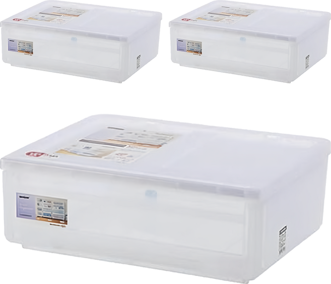 KEYWAY 聯府 Best600抽屜整理箱 LG-600, 3個, 透明