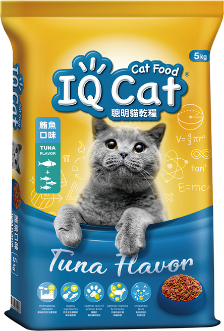 IQ Cat 聰明貓 成貓用 乾糧, 5kg, 1袋, 鮪魚口味