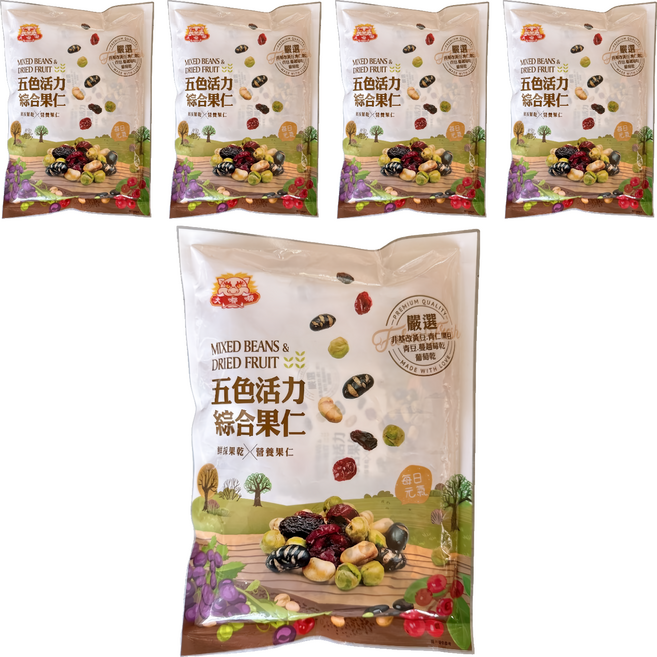 大嘟嘟 五色活力綜合果仁, 5個, 168g