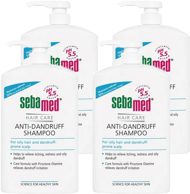 sebamed 施巴 油性抗屑洗髮乳, 1L, 4瓶