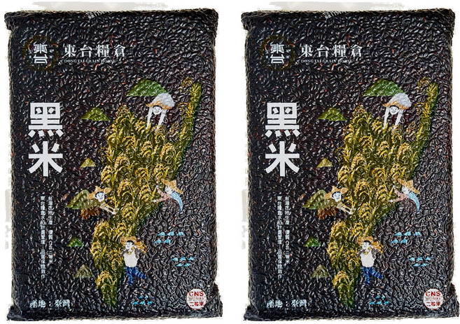 東台糧倉 黑米, 1kg, 2個