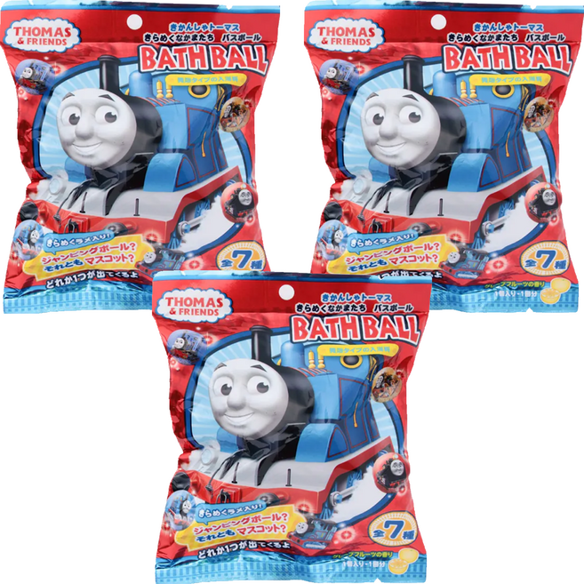 日本 nol 湯瑪士小火車入浴球 內附玩具, 60g, 3個