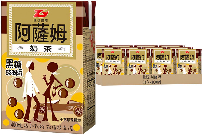 匯竑 阿薩姆 黑糖珍珠奶茶, 400ml, 24入
