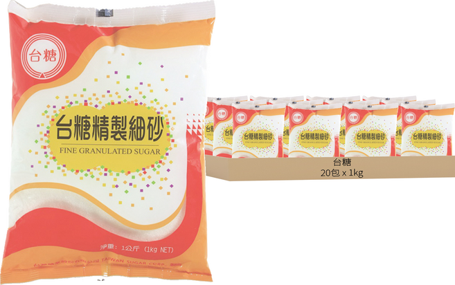 台糖 精製細砂糖, 1kg, 20包