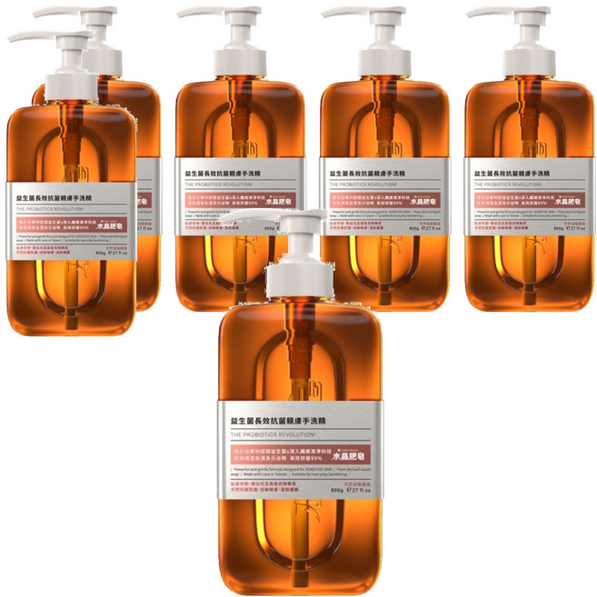 南僑水晶 益生菌長效抗菌親膚手洗精, 800g, 6瓶