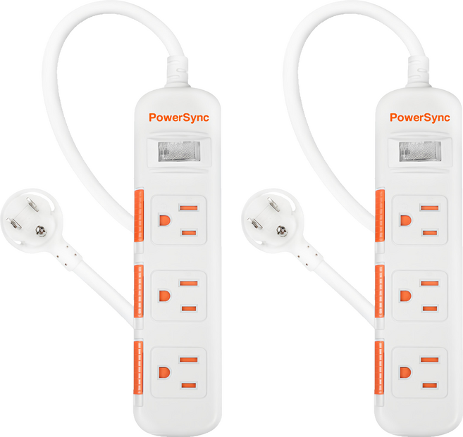 PowerSync 群加 1開3插滑蓋防塵防雷擊延長線 3孔 TPS313DN9045, 白色, 2個, 4.5m