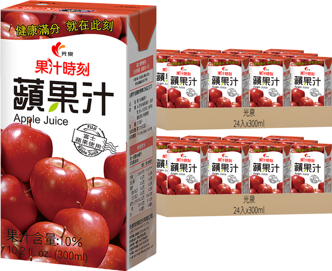 光泉 果汁時刻蘋果汁, 300ml, 48入
