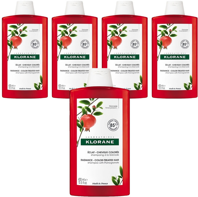 KLORANE 蔻蘿蘭 護色亮澤洗髮精 紅石榴萃取 亮麗髮色 溫和不掉色 秀髮柔順, 400ml, 5件