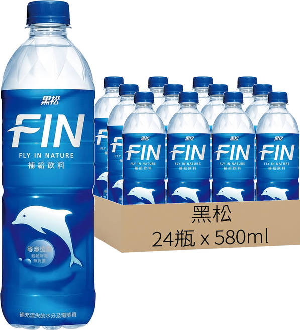 黑松 FIN 補給飲料, 580ml, 24瓶