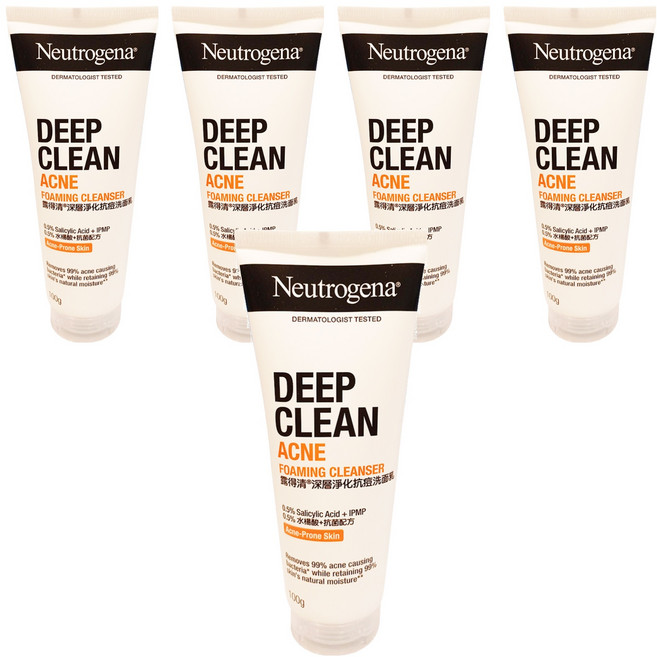 Neutrogena 深層淨化抗痘洗面乳, 100g, 5條