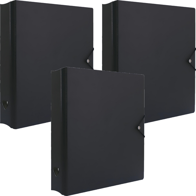 珠友文化 A4 D型夾集卡冊 有洞款 4孔, 黑色, 3個