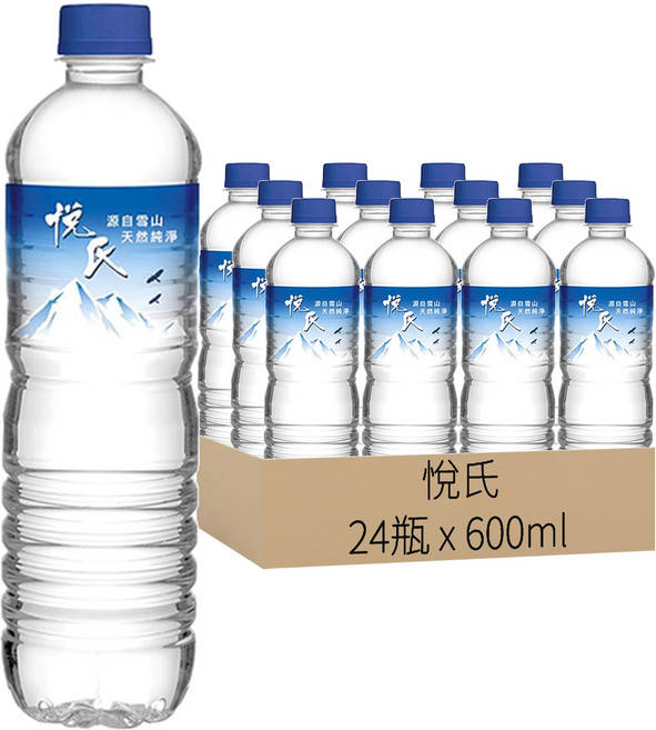 悅氏 礦泉水, 600ml, 24瓶