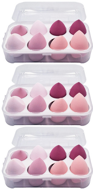 拍平方 美妝蛋 8顆, 纓花粉, 3盒