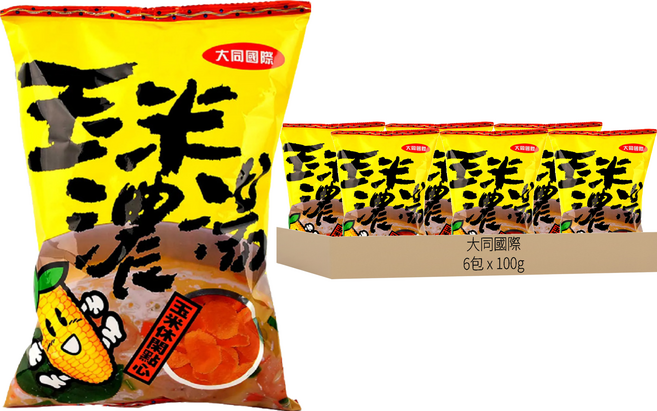 大同國際 玉米濃湯餅乾, 100g, 6包