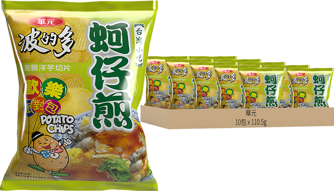 華元 波的多洋芋片 蚵仔煎口味, 110.5g, 10包