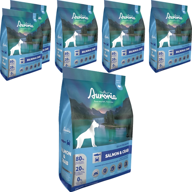 Auroria 極光 無穀天然犬糧 全齡犬, 6包, 454g, 鮭魚 + 雪蟹