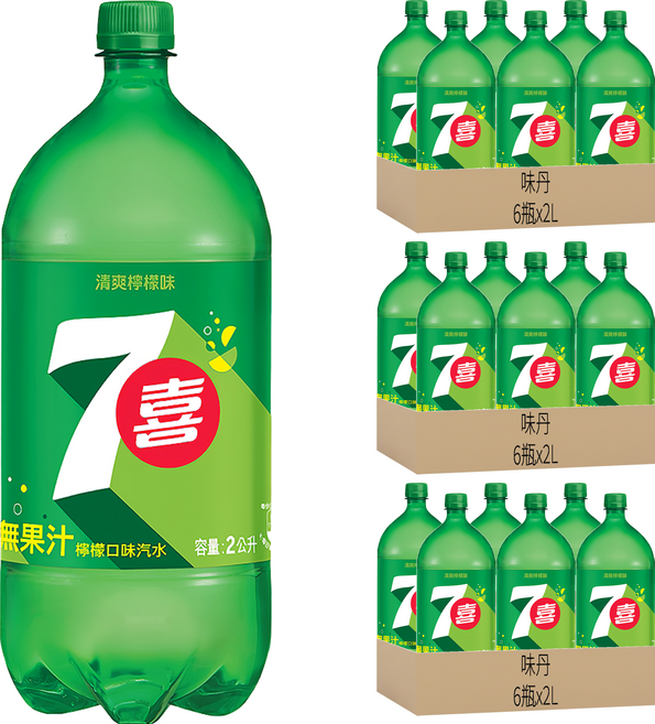 7up 七喜 汽水, 2L, 18瓶