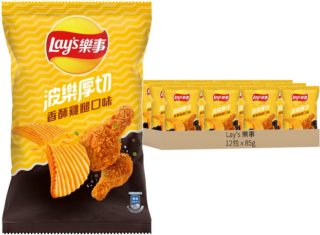 Lay's 樂事 波樂香酥雞腿洋芋片, 85g, 12包