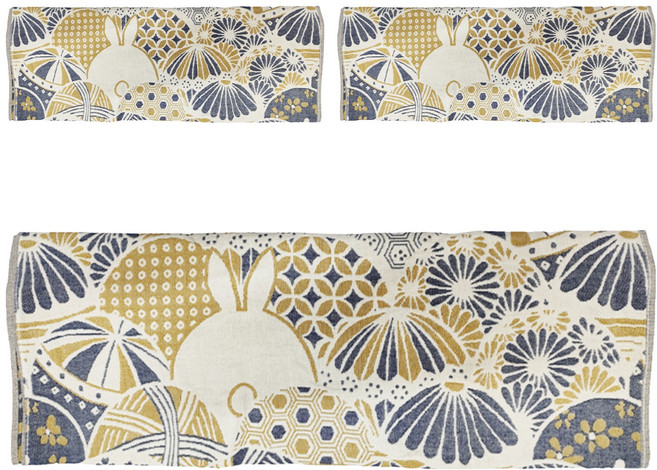 純棉5層紗浴巾 大(140 x 70cm), 藍色和風, 3條