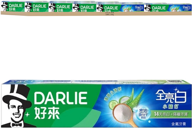 DARLIE 好來 全亮白 密泡小蘇打牙膏 蘆薈小清新, 140g, 1條, 10條