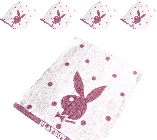 PLAYBOY 閃爍星空毛巾 紅白色 33*76CM 100%棉 台灣製, 5條