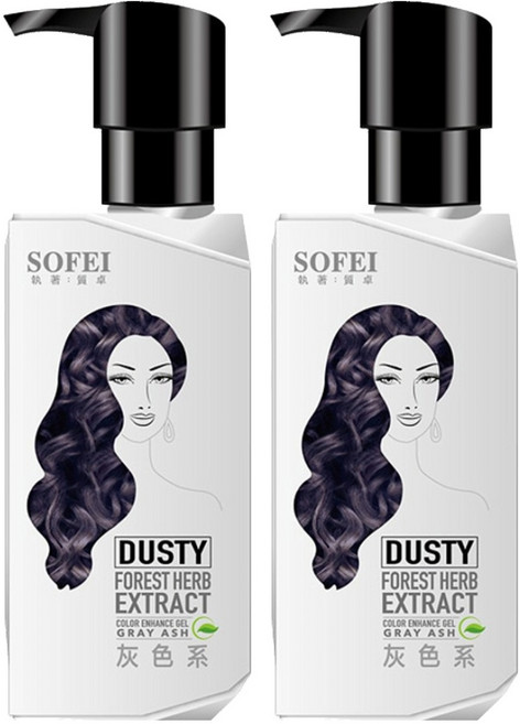 SOFEI 舒妃 型色家植萃染髮補色露 灰色系, 200ml, 2件