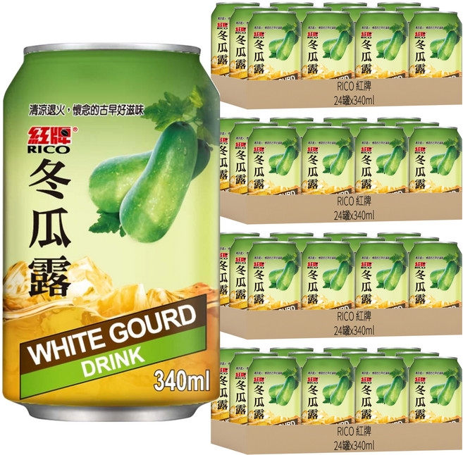 RICO 紅牌 冬瓜露, 340ml, 96罐