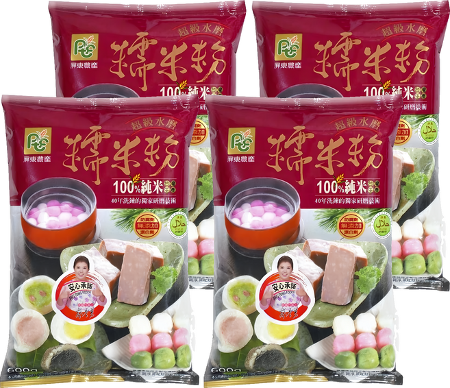 屏東農產 糯米粉, 600g, 4包
