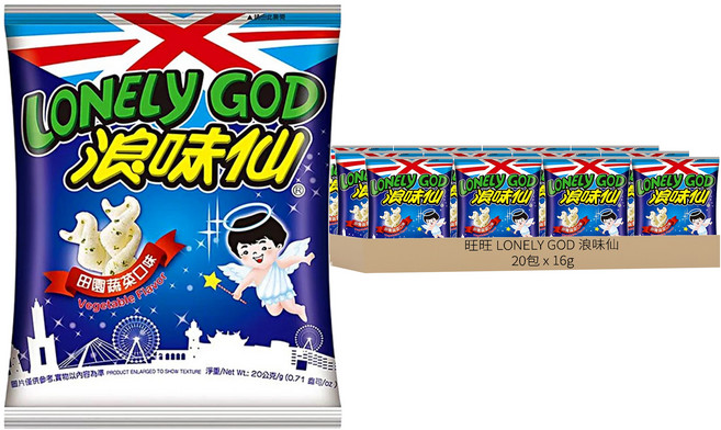 旺旺 LONELY GOD 浪味仙 田園蔬菜, 16g, 20包