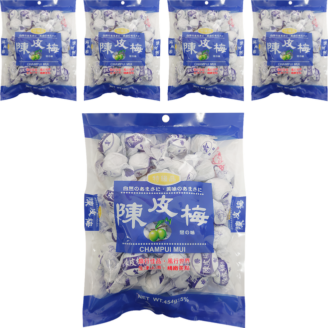 嘉禾食品 陳皮梅, 454g, 5袋