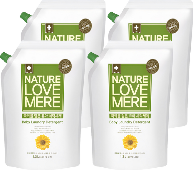 NATURE LOVE MERE 林貝兒潔淨洗衣精, 1.3L, 4包