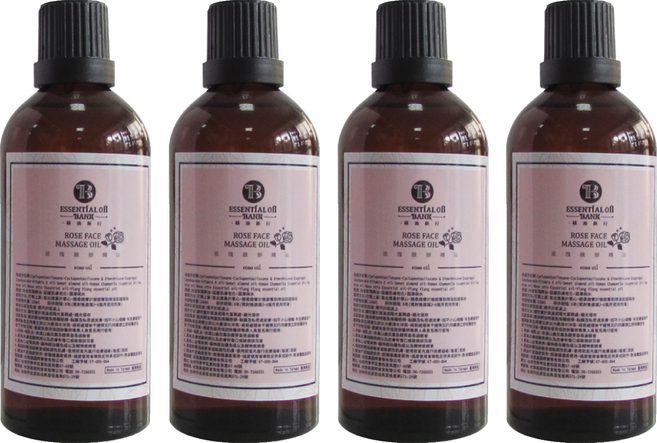 ESSENTIAL OIL BANK 精油銀行 玫瑰臉部按摩精油 100ml, 4瓶