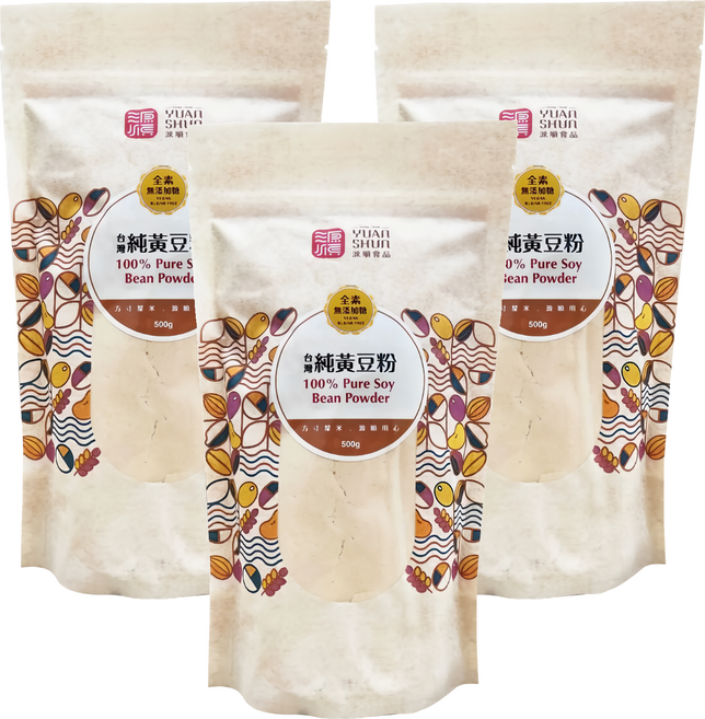 源順食品 台灣純黃豆粉, 500g, 3包
