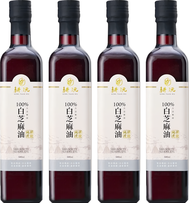 GENG YUAN 耕沅 100%古法壓榨白芝麻油, 500ml, 4瓶