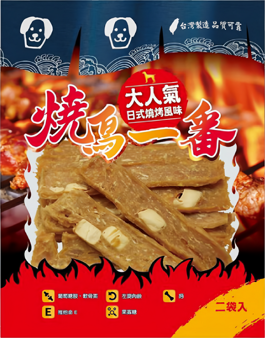 燒鳥一番 犬用零食 HF32, 雞肉起司丁片, 180g, 1包