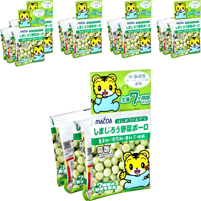 MAEDA 大阪前田製菓 5連小老虎蛋酥, 蔬菜, 50g, 6組