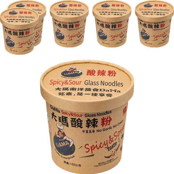 DaMa 大瑪南洋蔬食 酸辣粉 全素 133g, 6入