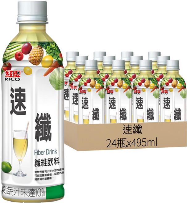 速纖 纖維飲料, 495ml, 24瓶